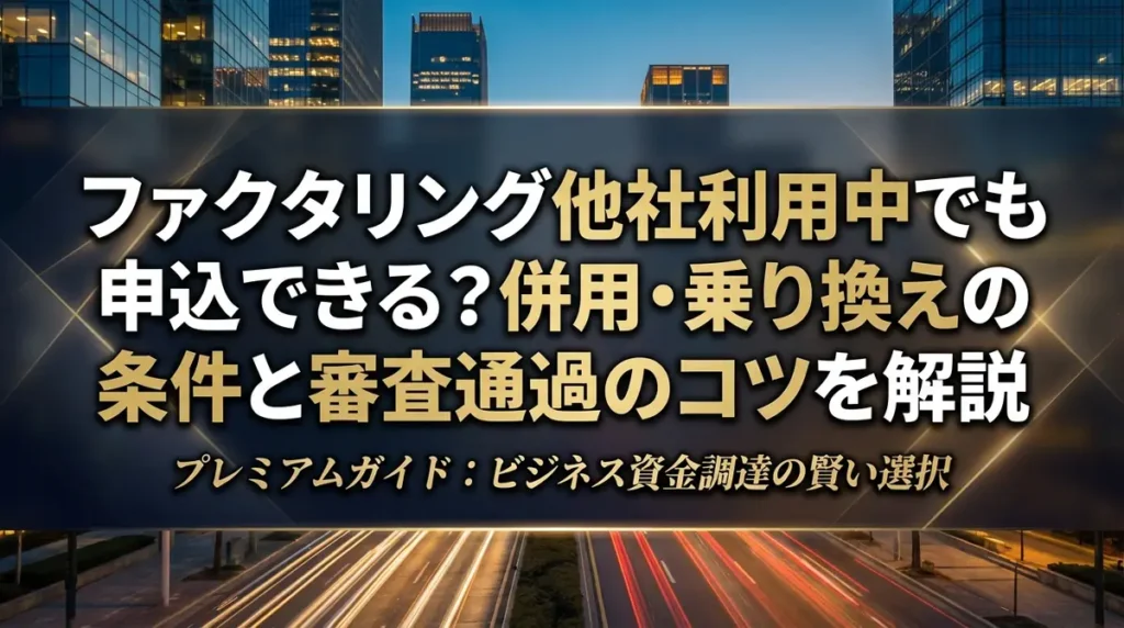 ファクタリング他社利用中でも申込できる？併用・乗り換えの条件と審査通過のコツを解説