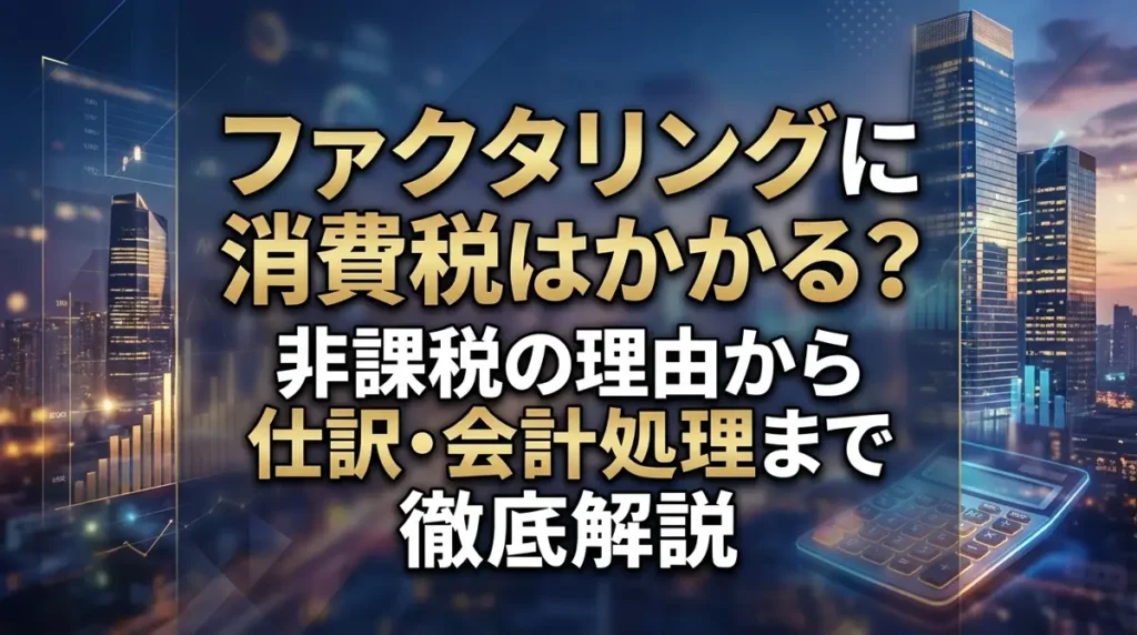ファクタリングに消費税はかかる？非課税の理由から仕訳・会計処理まで徹底解説