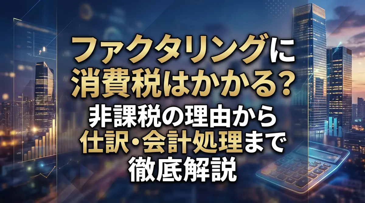 ファクタリングに消費税はかかる？非課税の理由から仕訳・会計処理まで徹底解説
