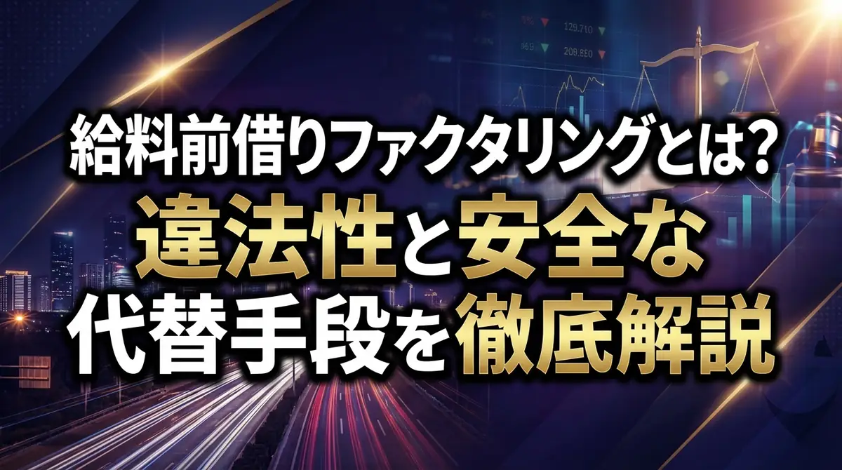 給料前借りファクタリングとは？違法性と安全な代替手段を徹底解説