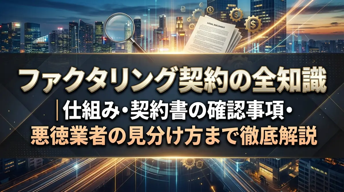 ファクタリング契約の全知識｜仕組み・契約書の確認事項・悪徳業者の見分け方まで徹底解説