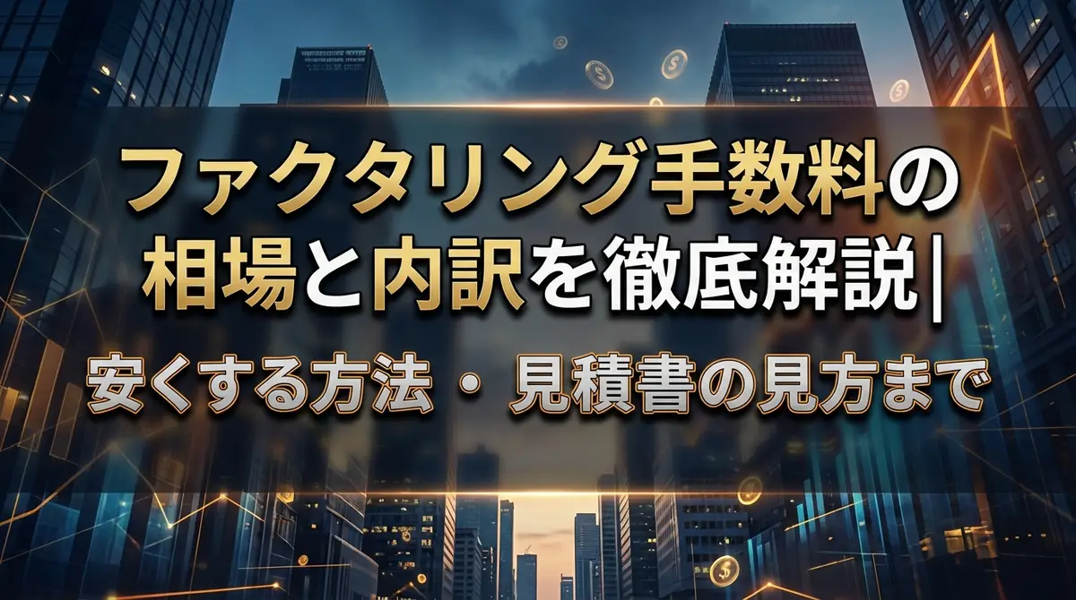 ファクタリング手数料の相場と内訳を徹底解説｜安くする方法・見積書の見方まで
