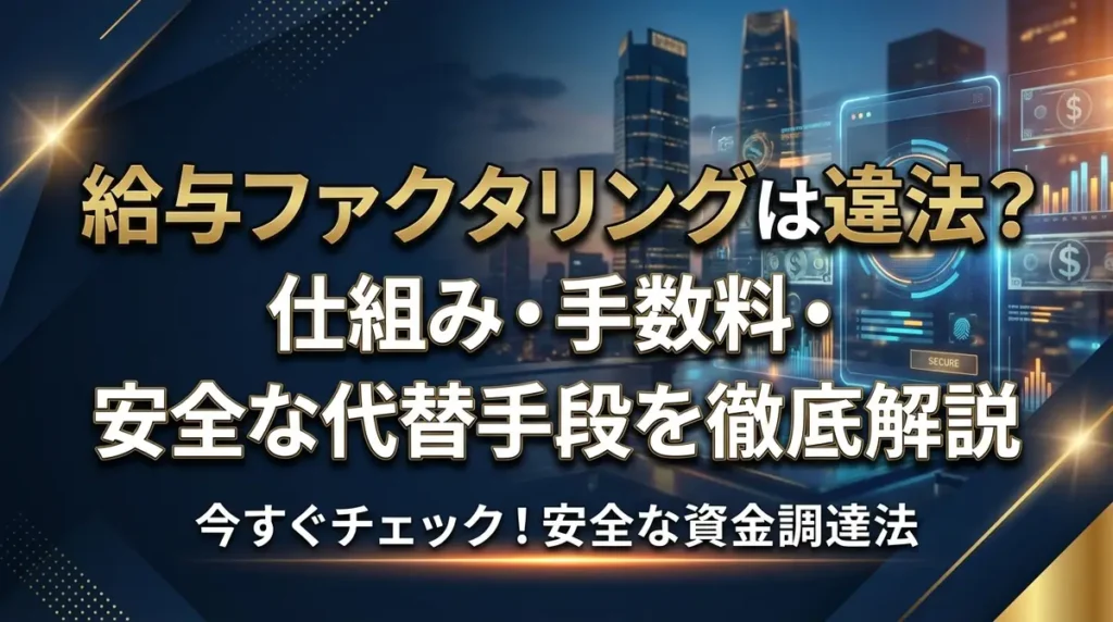 給与ファクタリングは違法？仕組み・手数料・安全な代替手段を徹底解説