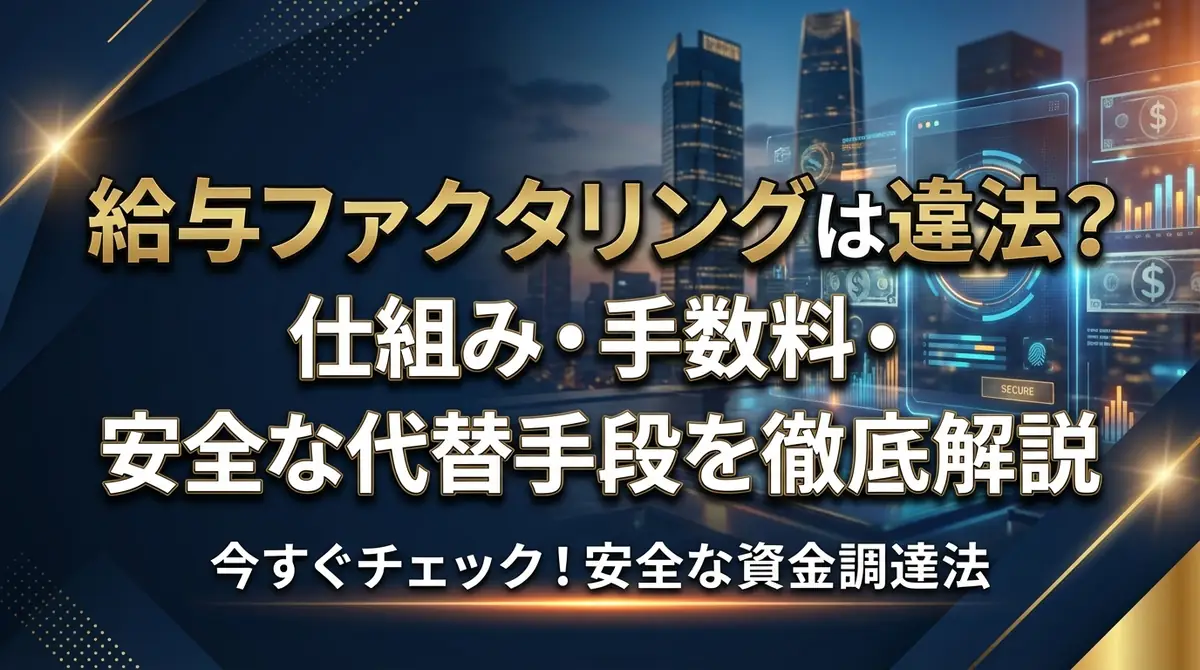 給与ファクタリングは違法？仕組み・手数料・安全な代替手段を徹底解説