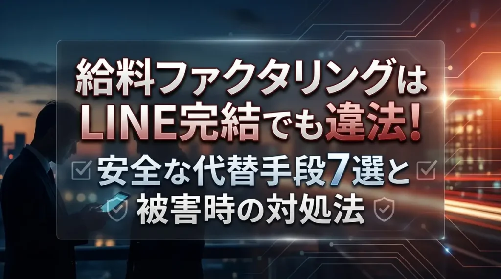 給料ファクタリングはLINE完結でも違法！安全な代替手段7選と被害時の対処法