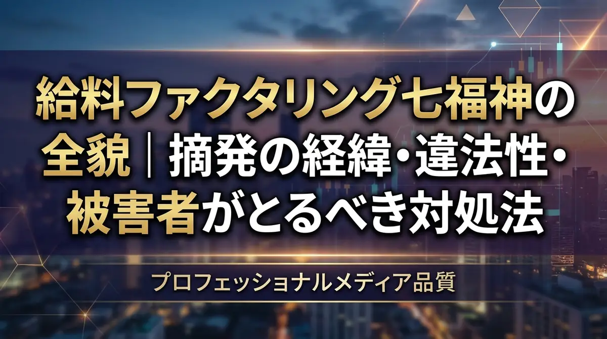 給料ファクタリング七福神の全貌｜摘発の経緯・違法性・被害者がとるべき対処法