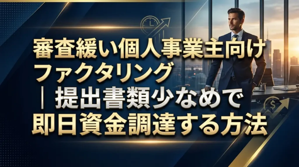 審査緩い個人事業主向けファクタリング｜提出書類少なめで即日資金調達する方法